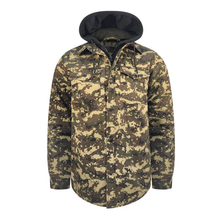Digital Camo Quilted Hoodie Jacket