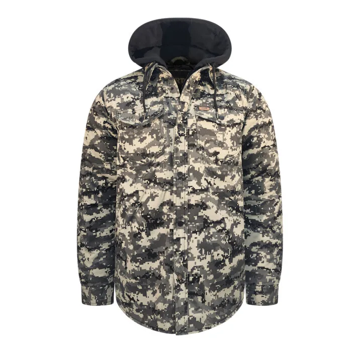 Digital Camo Quilted Hoodie Jacket - Image 2