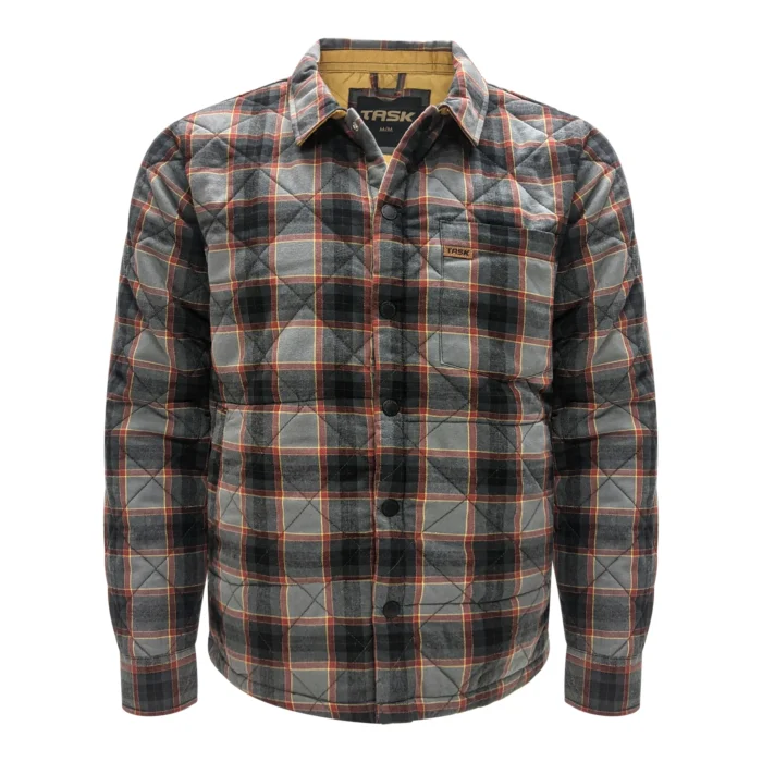 Veste en flanelle matelassée pour hommes avec fermeture à bouton-pression