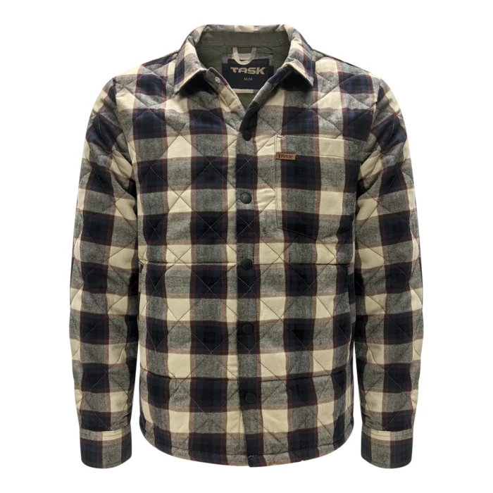 Veste en flanelle matelassée pour hommes avec fermeture à bouton-pression - Image 3