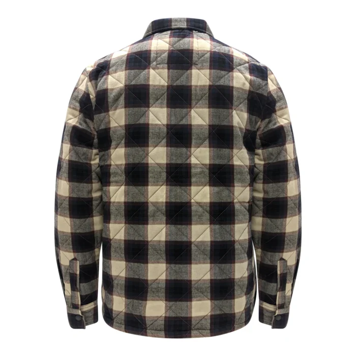 Veste en flanelle matelassée pour hommes avec fermeture à bouton-pression - Image 4